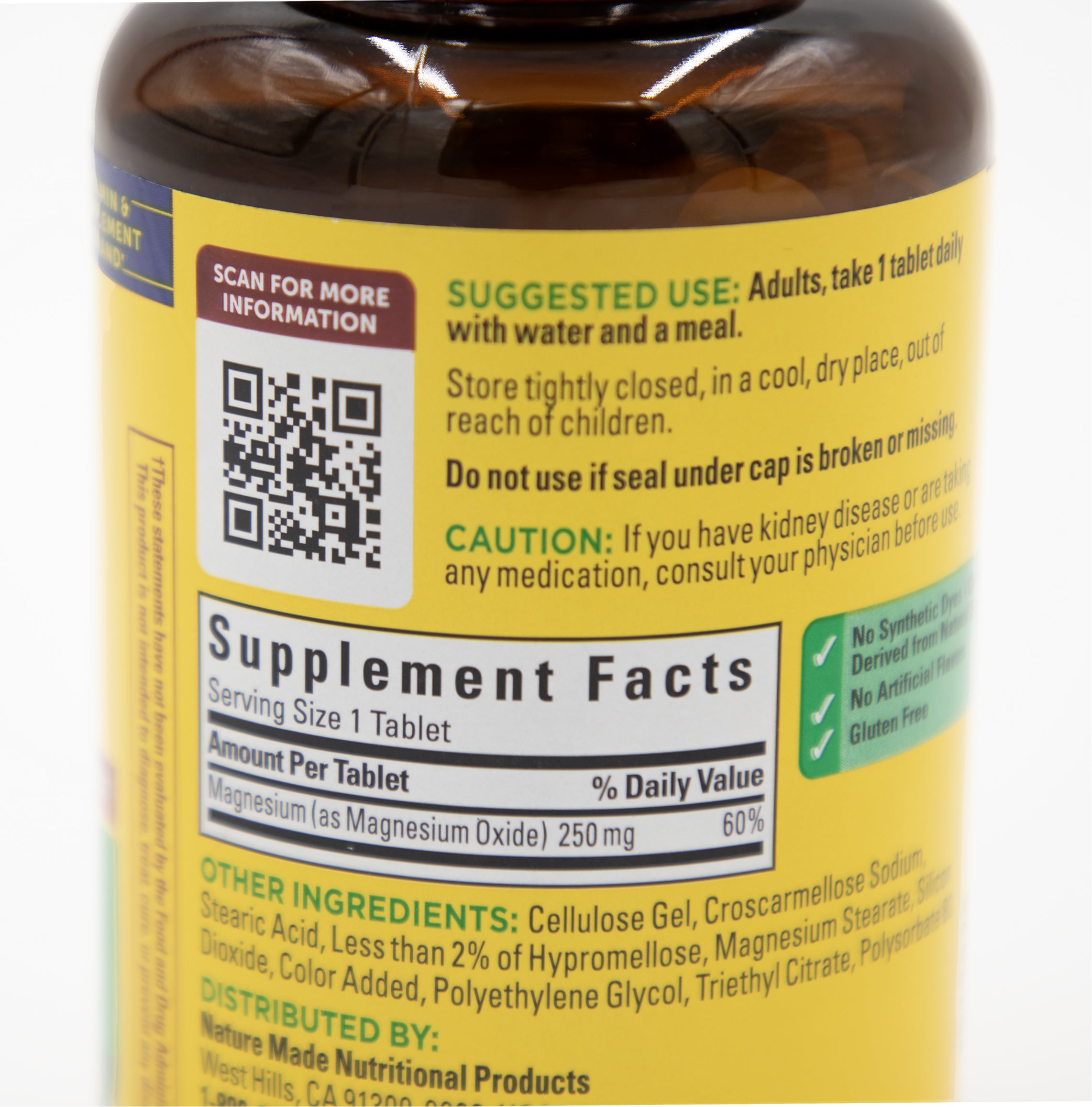 Magnesio 250 mg Suplemento Diario